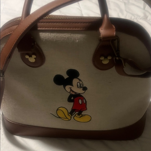 Disney Mickey Mouse Brown and Cream Satchel